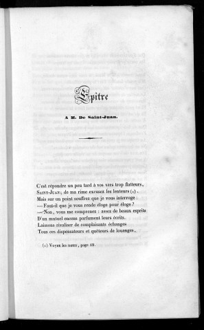Une petite revue poétique et franc-comtoise. Epître à Mr. de Saint-Juan, suivie de notes, par M. Ch. Viancin