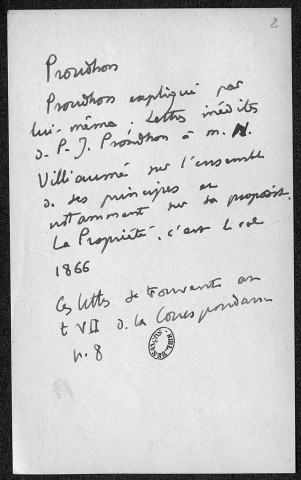 Ms 2916 - Tome IV. Papiers de Michel Augé-Laribé se rapportant à l'édition des œuvres complètes de Proudhon chez Rivière