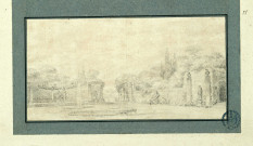 Vue de la villa Albani (jardins) / Pierre-Adrien Pâris , [S.l.] : [P.-A. Pâris], [1700-1800]