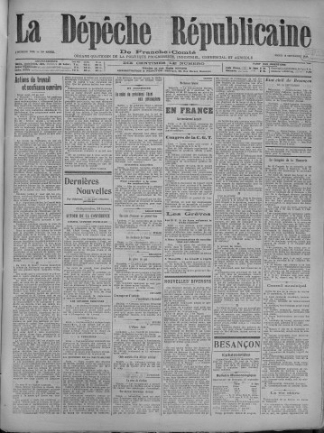 16/09/1919 - La Dépêche républicaine de Franche-Comté [Texte imprimé]