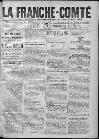 02/08/1889 - La Franche-Comté : journal politique de la région de l'Est