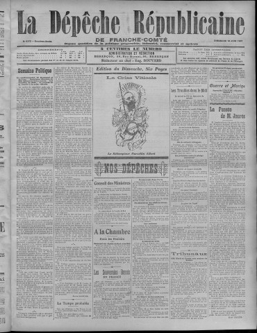 16/06/1907 - La Dépêche républicaine de Franche-Comté [Texte imprimé]