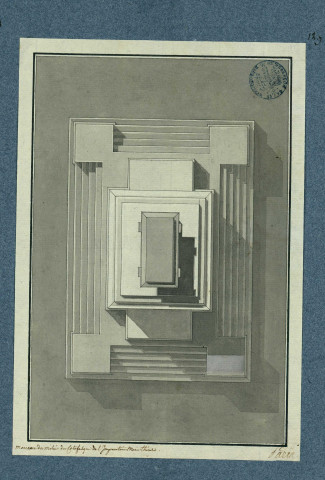 Morceau du milieu du catafalque de Marie-Thérèse. Plan vu de dessus / Pierre-Adrien Pâris , [S.l.] : [P.-A. Pâris], [1700-1800]