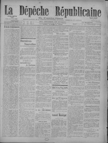 22/06/1920 - La Dépêche républicaine de Franche-Comté [Texte imprimé]