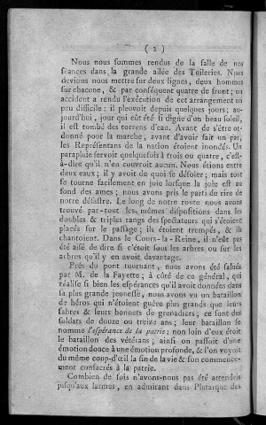 Détail de la fédération de Paris du 14 juillet 1790 par un membre de l'Assemblée Nationale