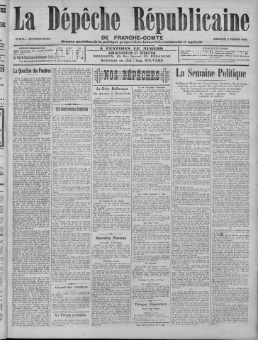 02/02/1913 - La Dépêche républicaine de Franche-Comté [Texte imprimé]