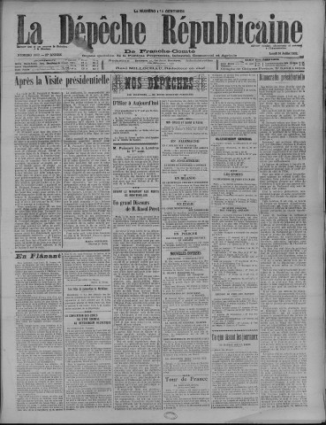 24/07/1922 - La Dépêche républicaine de Franche-Comté [Texte imprimé]
