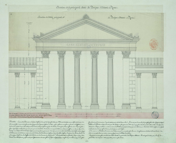 Elévation de la principale entrée du portique d'Octavie à Rome / Pierre-Adrien Pâris , [S.l.] : [P.-A. Pâris], [1700 -1800]
