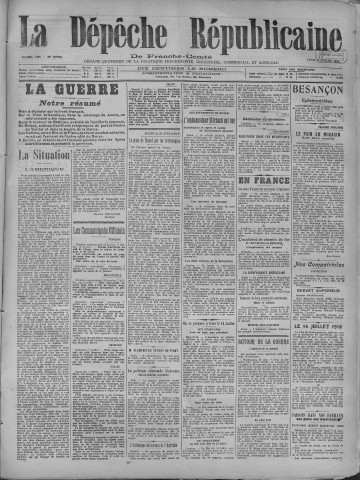 08/07/1918 - La Dépêche républicaine de Franche-Comté [Texte imprimé]