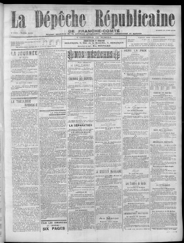 27/06/1905 - La Dépêche républicaine de Franche-Comté [Texte imprimé]