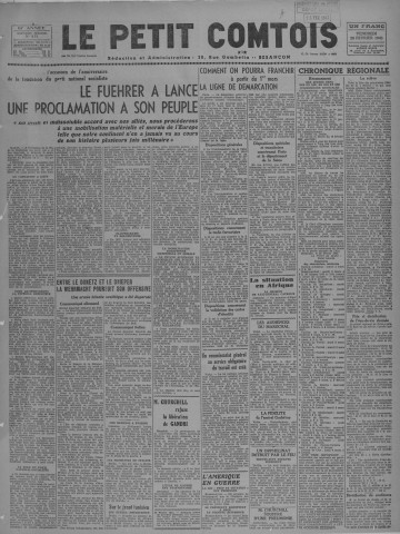 26/02/1943 - Le petit comtois [Texte imprimé] : journal républicain démocratique quotidien
