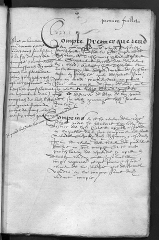 Comptes de la Ville de Besançon, recettes et dépenses, Compte de Jehan Laussard (1er juin 1613 - 31 mai 1614)