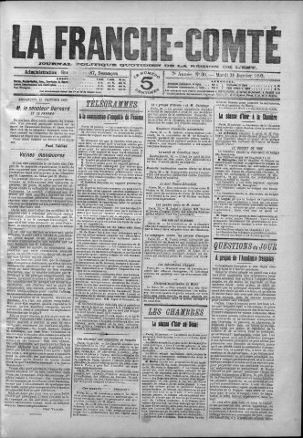 31/01/1893 - La Franche-Comté : journal politique de la région de l'Est
