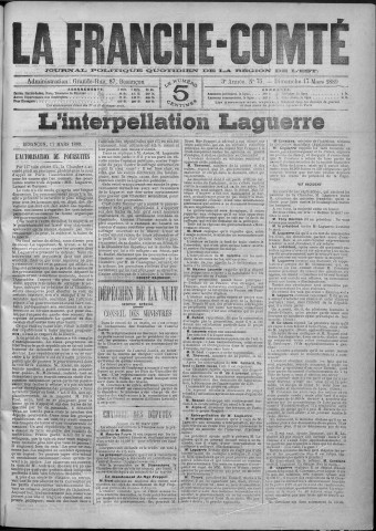 17/03/1889 - La Franche-Comté : journal politique de la région de l'Est