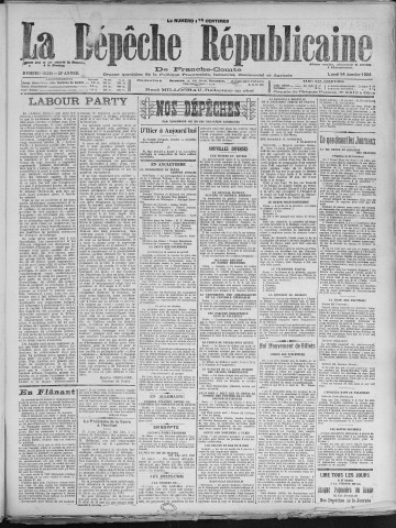14/01/1924 - La Dépêche républicaine de Franche-Comté [Texte imprimé]
