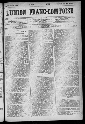 12/10/1883 - L'Union franc-comtoise [Texte imprimé]