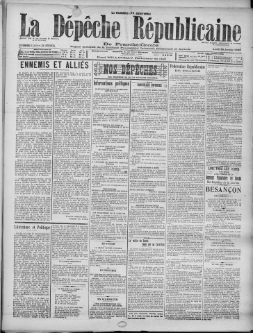25/01/1926 - La Dépêche républicaine de Franche-Comté [Texte imprimé]