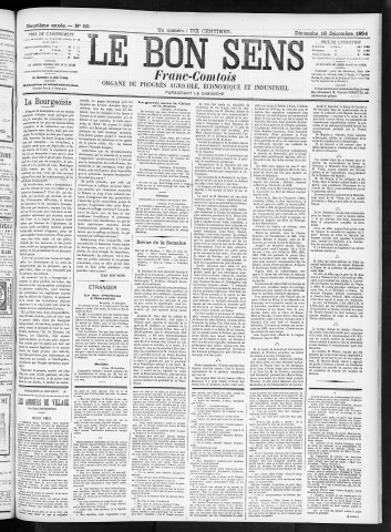 16/12/1894 - Organe du progrès agricole, économique et industriel, paraissant le dimanche [Texte imprimé] / . I