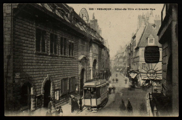 Besançon - Besançon - L'Hôtel de Ville et la Grande-Rue [image fixe] , 1904/1905