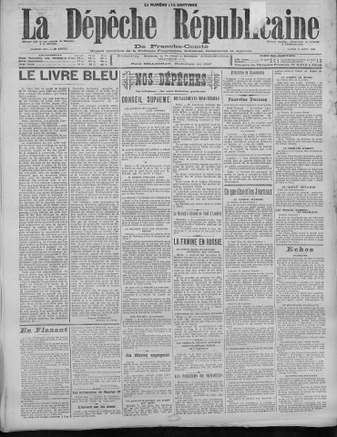 08/08/1921 - La Dépêche républicaine de Franche-Comté [Texte imprimé]