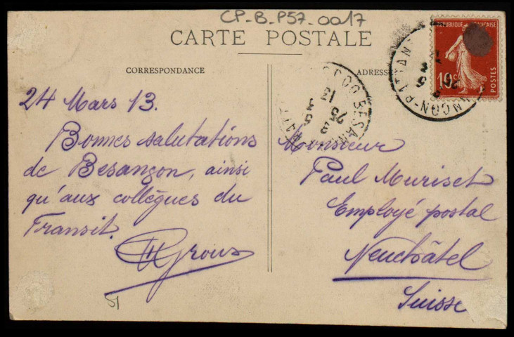 Besançon - Besançon - La Nouvelle Poste. [image fixe] , Besançon : Edit. L. Gaillard-Prêtre - Besançon, 1912/1913
