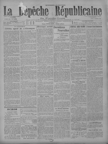 07/10/1920 - La Dépêche républicaine de Franche-Comté [Texte imprimé]