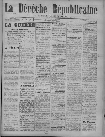 29/07/1916 - La Dépêche républicaine de Franche-Comté [Texte imprimé]