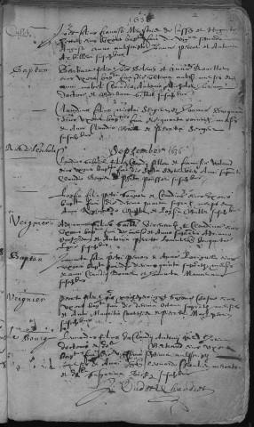Paroisse Sainte Madeleine : baptêmes (naissances) (3 août 1636 - 30 juillet 1669)