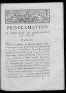 Proclamation du Directoire du Département du Doubs du 4 Septembre 1790