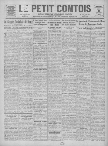 11/06/1929 - Le petit comtois [Texte imprimé] : journal républicain démocratique quotidien