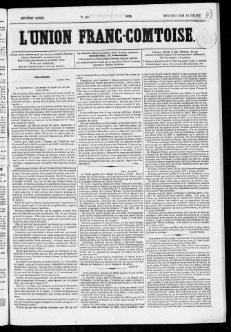 14/07/1852 - L'Union franc-comtoise [Texte imprimé]