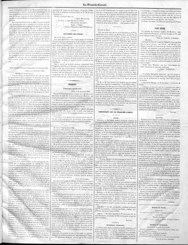 28/12/1856 - La Franche-Comté : organe politique des départements de l'Est