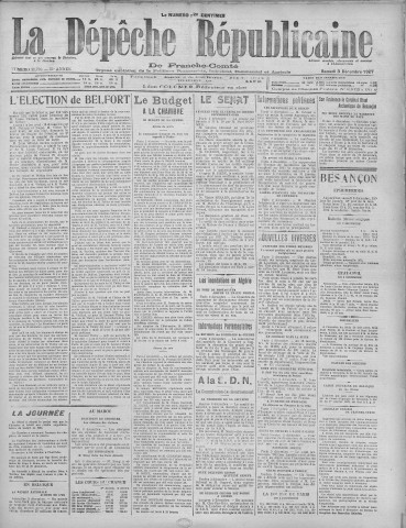 03/12/1927 - La Dépêche républicaine de Franche-Comté [Texte imprimé]