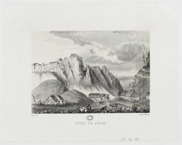 Fort de Joux [estampe] / Gagey, lithographe , [S.l.] : impr. de A. Girod, [1800-1899]