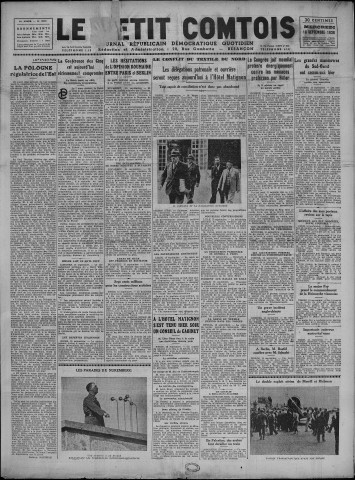 16/09/1936 - Le petit comtois [Texte imprimé] : journal républicain démocratique quotidien