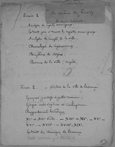 Ms 1797-1798 - Archéologie et antiquités gallo-romaines. Notes d'Auguste Castan (1833-1892)
