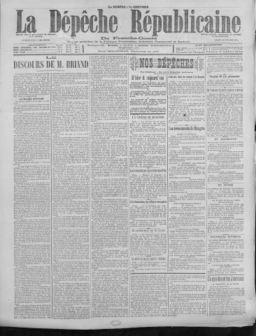 25/10/1921 - La Dépêche républicaine de Franche-Comté [Texte imprimé]