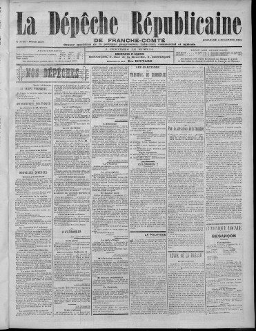 03/12/1905 - La Dépêche républicaine de Franche-Comté [Texte imprimé]