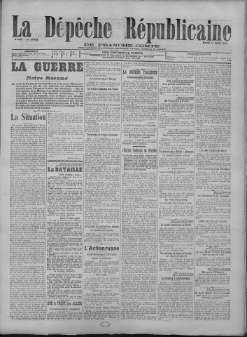 14/03/1916 - La Dépêche républicaine de Franche-Comté [Texte imprimé]