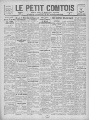 18/10/1927 - Le petit comtois [Texte imprimé] : journal républicain démocratique quotidien