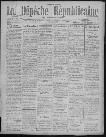 19/01/1929 - La Dépêche républicaine de Franche-Comté [Texte imprimé]