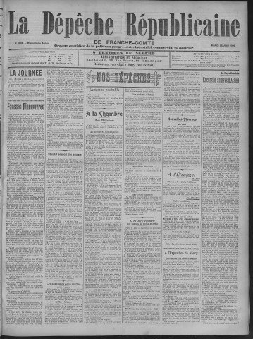 22/06/1909 - La Dépêche républicaine de Franche-Comté [Texte imprimé]