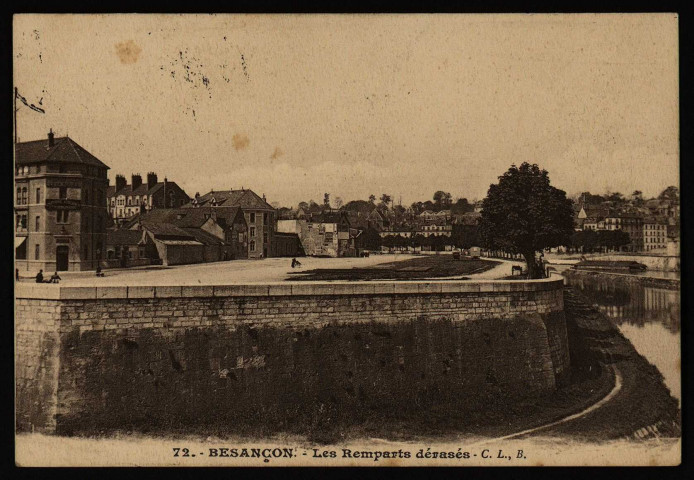 Besancon. Les Remparts dérasés [image fixe] , Besancon : C.L.B. Phototypie artistique de l'Est C. Lardier, 1914/1915