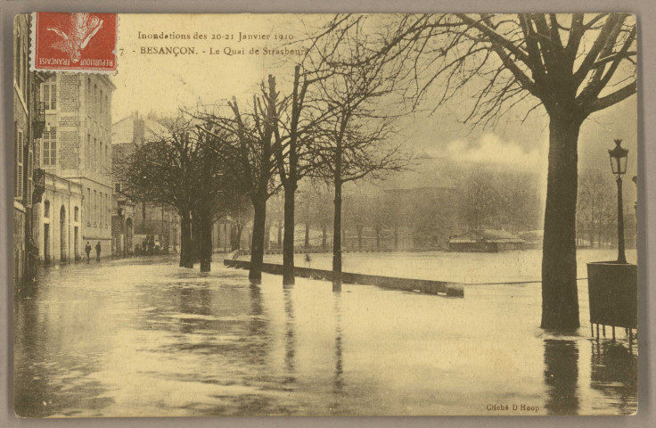 Besançon - Inondations des 20-21 janvier 1910 - Le Quai de Strasbourg. [image fixe] , 1904/1910