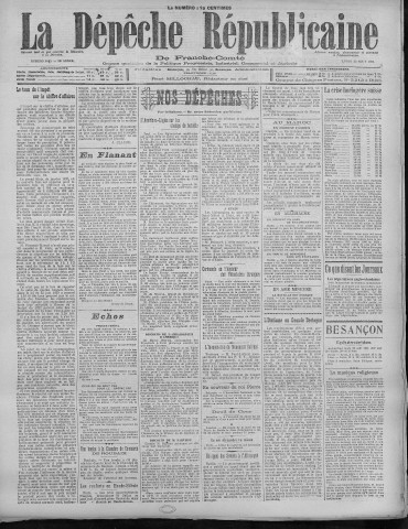 22/08/1921 - La Dépêche républicaine de Franche-Comté [Texte imprimé]