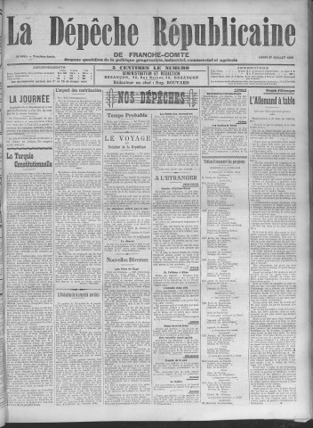 27/07/1908 - La Dépêche républicaine de Franche-Comté [Texte imprimé]