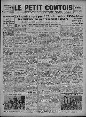 13/05/1939 - Le petit comtois [Texte imprimé] : journal républicain démocratique quotidien