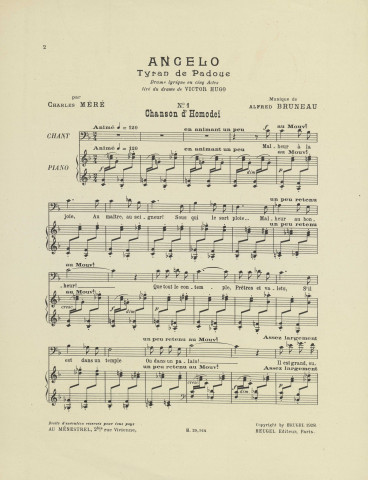 Angelo tyran de Padoue [Musique imprimée] : drame lyrique en cinq actes tiré du drame de Victor Hugo /