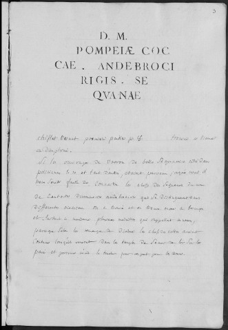 Ms Baverel 18 - « Inscriptions et monumens antiques trouvés dans l'ancienne Séquanie, pour servir de preuves à l'histoire de ce pays, par J.-P. Baverel. 1811 »