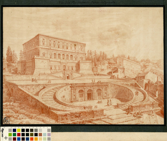 Vue de la façade principale du palais Farnèse à Caprarola / Pierre-Adrien Pâris , [S.l. : Italie] : [P.-A. Pâris], 1773